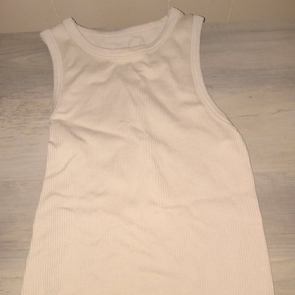 No Boundaries Juniors ivory gold nylon talk top